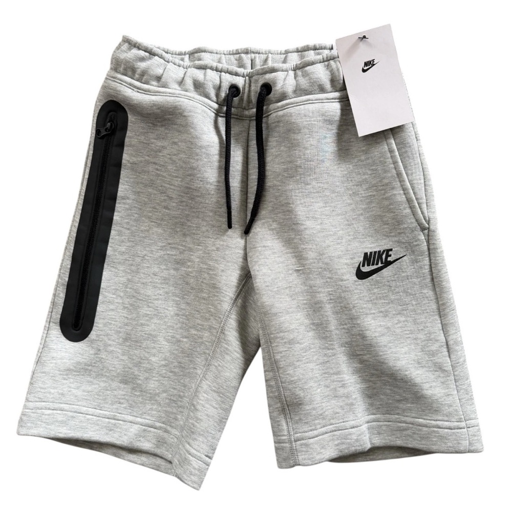 Nike Kids Tech Fleece Shorts Grey Black FD3289-063 Size S New